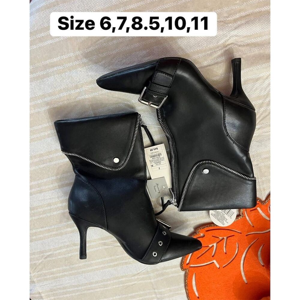 A New Day Women's Black‎ Pointed Toe Moto Ankle - Picture 3 of 3